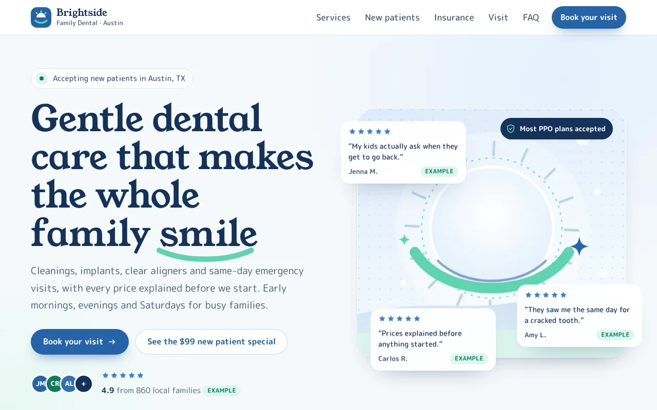 Top of the dental template