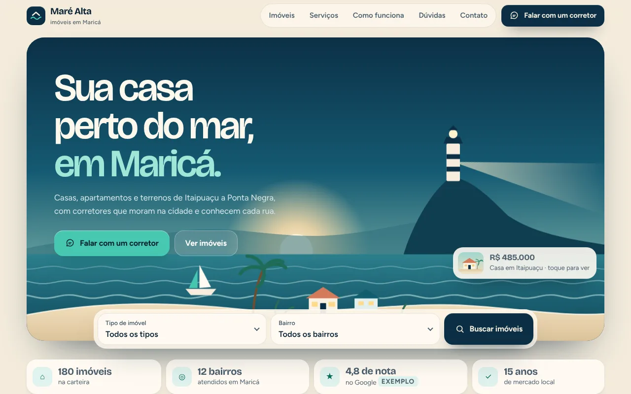 Topo do modelo de imobiliária